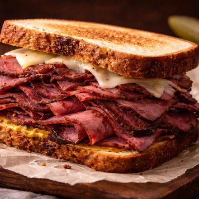 Cooked Pastrami & Swiss Sandwich.
