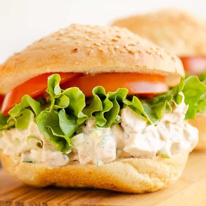 Homemade Chicken Salad Sandwich.